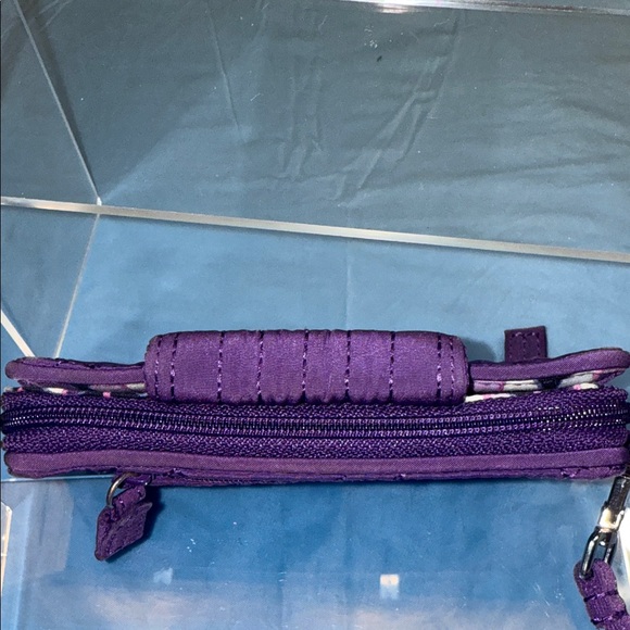 Vera Bradley Purple Quilted Wristlet and key charm - Picture 7 of 12